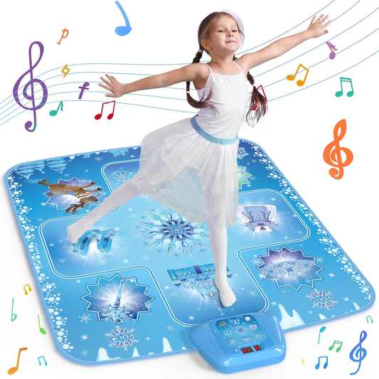 Dance Mat - Frozen Toys Rhythm Step Play Mat for Girls Ages 3-12 Frozen Dance Playmat with LED Lights, Adjustable Volume, Built-in Music, Birthday Gift for Girls 3 4 5 6 7 8Years Old