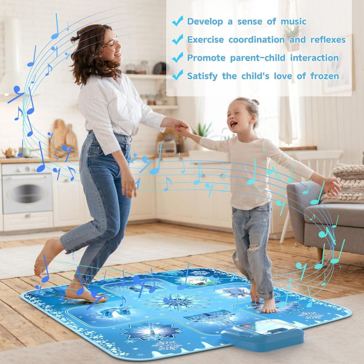 Dance Mat - Frozen Toys Rhythm Step Play Mat for Girls Ages 3-12 Frozen Dance Playmat with LED Lights, Adjustable Volume, Built-in Music, Birthday Gift for Girls 3 4 5 6 7 8Years Old