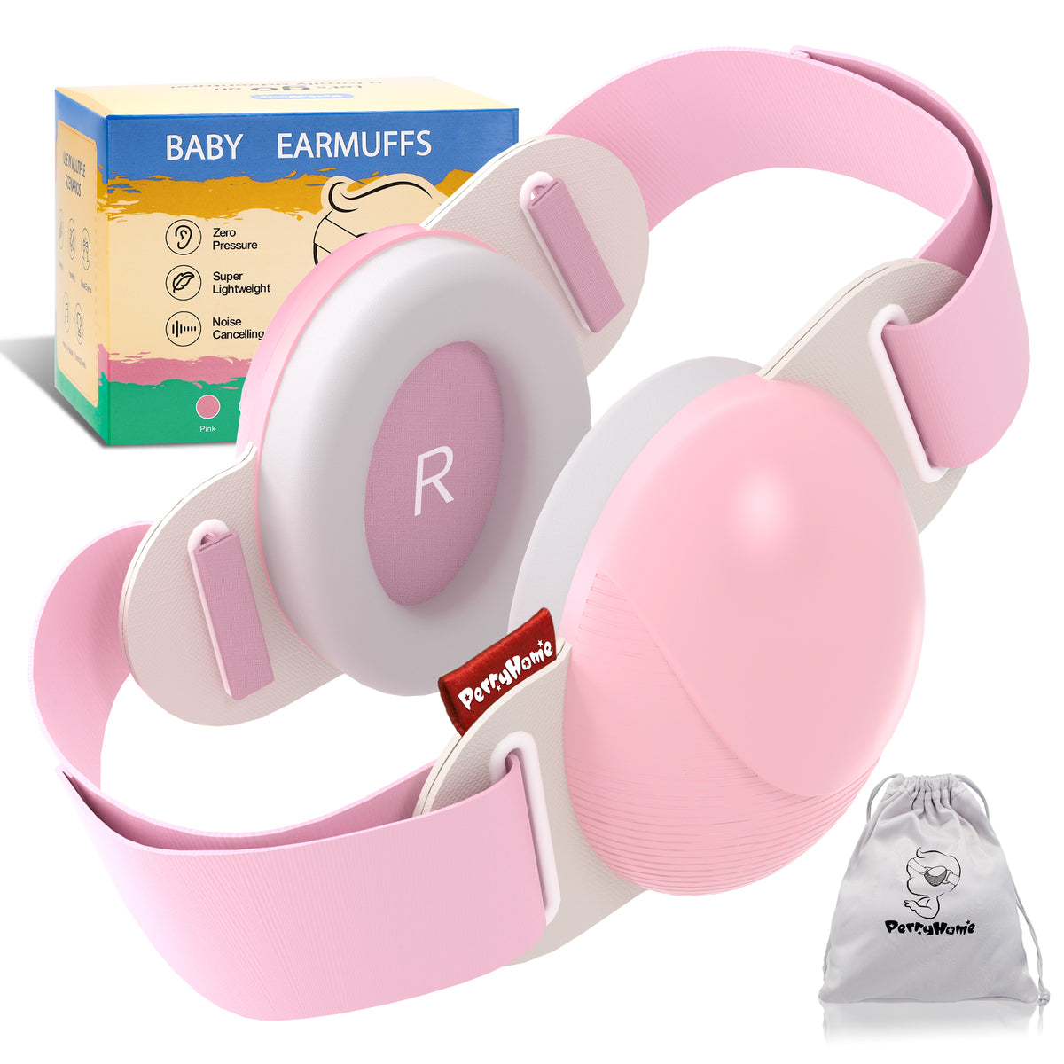 YuronHome Baby Ear Muffs Noise Protection, Adjustable Baby Headphones with Stretchy Band, Noise Cancelling Headphones for Baby & Toddler up to 4 Years, Baby Airplane Ear Protection /Outdoor