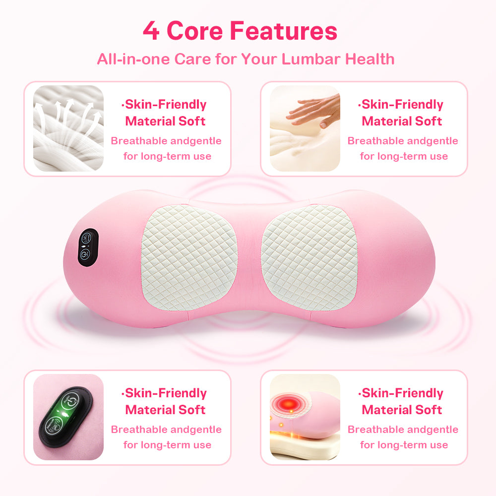Perehome 2026 Upgraded 3-in-1 Electric Neck Shoulder Lumbar Massage Pillow with Heating, Airbag Stretch & Muscle Relief, Back Support for Office Desks, Ideal Mother’s Day and Birthday Gift for Women