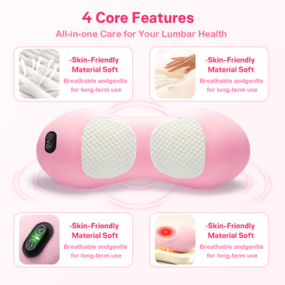Perehome 2026 Upgraded 3-in-1 Electric Neck Shoulder Lumbar Massage Pillow with Heating, Airbag Stretch & Muscle Relief, Back Support for Office Desks, Ideal Mother’s Day and Birthday Gift for Women