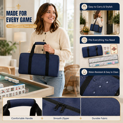 AAGILA American Mahjong Set,166 White Mahjong Tiles Set,4 All-in-One Color Mahjong Rack with Pushers,Mahjong Game Set Complete with Waterproof Carrying Bag,for Travel,Parties and Gift