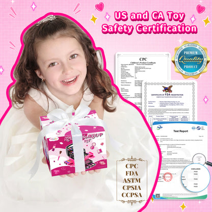 AAGILA 58 in 1 Kids Makeup Set for Girls, Washable Real Cosmetic Pretend Play Makeup Kit for Girl Toys,Princess Make Up Toys for 3-12 Year Old Girl Birthday Gift