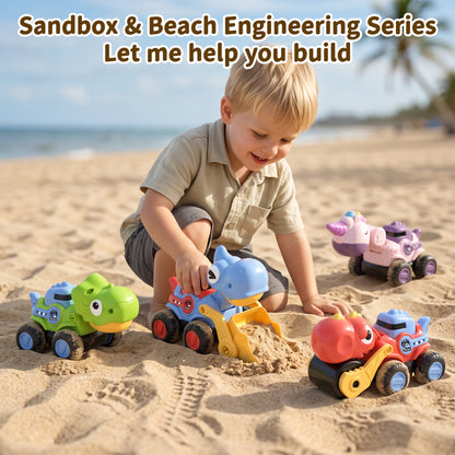 AAGILA Dinosaur Construction Trucks Toys for Boys Girls,Toddlers Sandbox Beach Vehicle Excavator Toys,Chrstmas Birthday Gifts for 2 3 4 5 Year Old Boys Girls