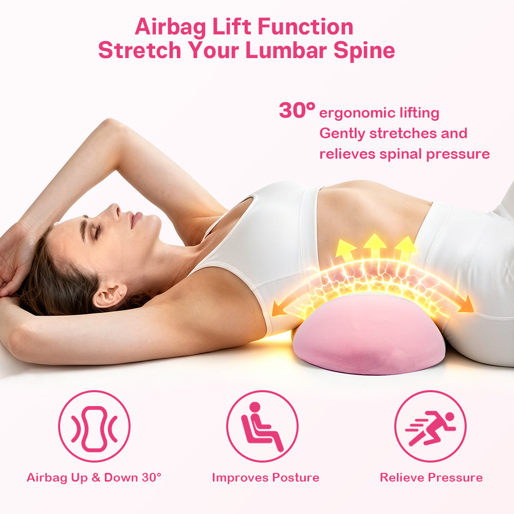 Perehome 2026 Upgraded 3-in-1 Electric Neck Shoulder Lumbar Massage Pillow with Heating, Airbag Stretch & Muscle Relief, Back Support for Office Desks, Ideal Mother’s Day and Birthday Gift for Women
