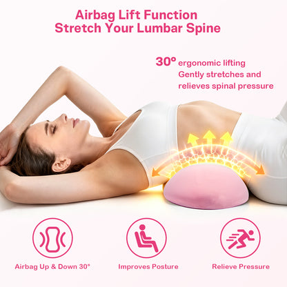 Perehome 2026 Upgraded 3-in-1 Electric Neck Shoulder Lumbar Massage Pillow with Heating, Airbag Stretch & Muscle Relief, Back Support for Office Desks, Ideal Mother’s Day and Birthday Gift for Women
