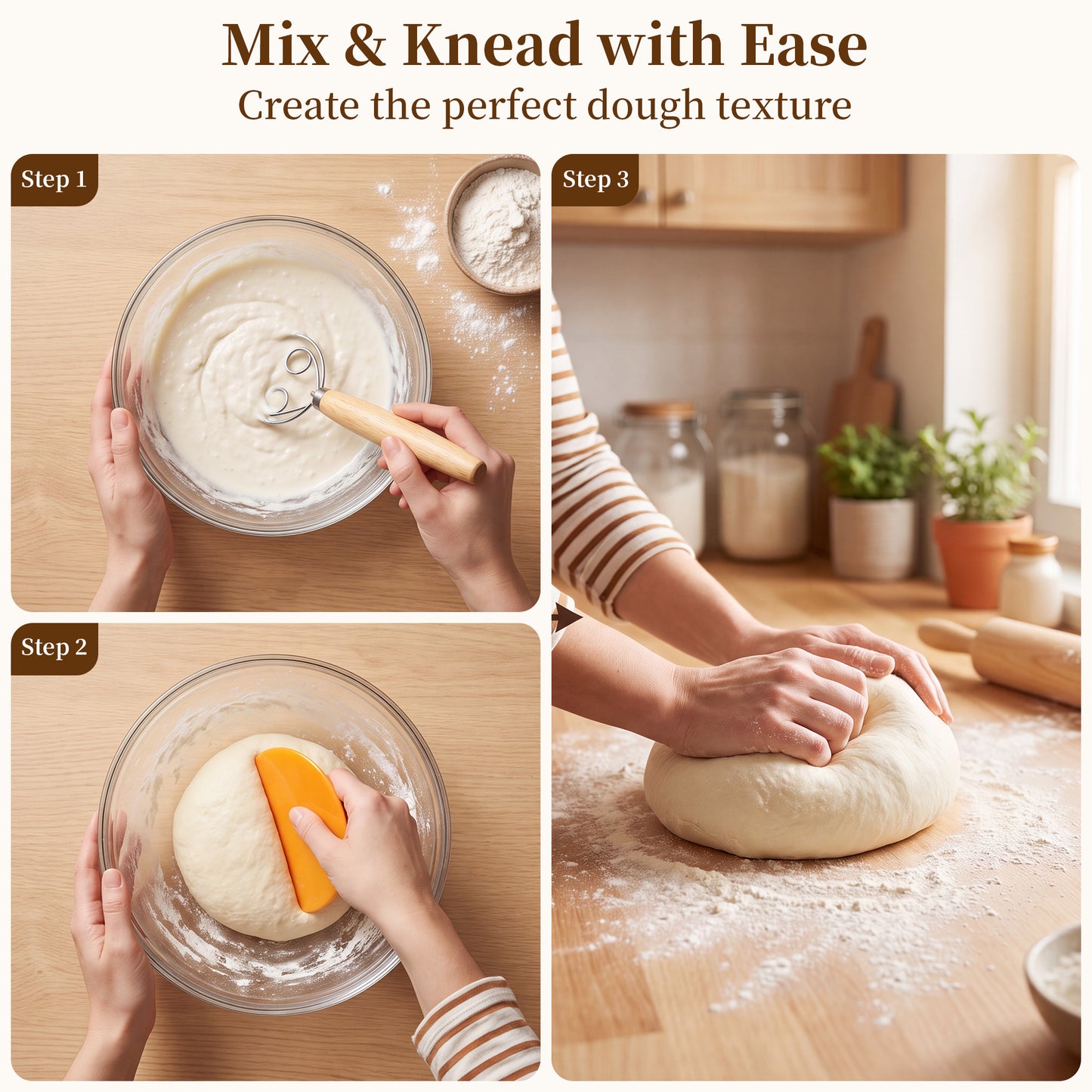YuronHome Sourdough Starter Kit, Bread Proofing Baskets Set，Complete Sourdough Bread Baking Supplies with Round & Oval Bread Proofing Baskets, Perfect Gifts for Beginners & Home Bakers