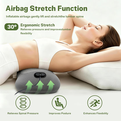 Perehome 2026 Upgraded 3-in-1 Electric Lumbar Support Pillow, Neck Back Massager (with heating, vibration, and traction functions)Back Support Pillow for Chairs and Cars, Relieve Back Pain