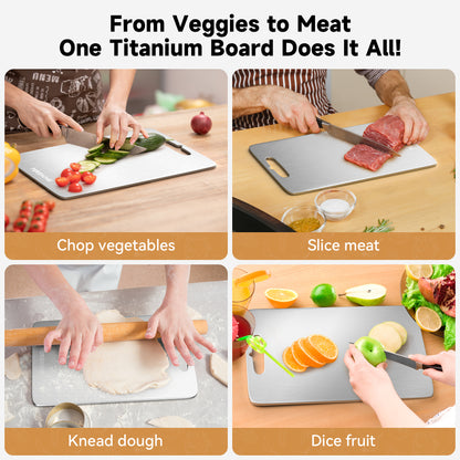 PEREHOME 3pcs Titanium Cutting Board for Kitchen, Cutting Board Double Sided Food Grade, Chopping Boards, Dishwasher Safe, Cutting Boards For Meats, Fruits, Vegetables