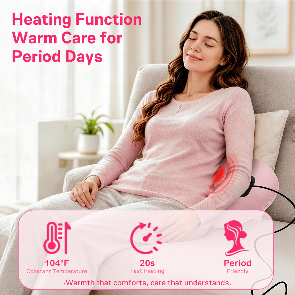 Perehome 2026 Upgraded 3-in-1 Electric Neck Shoulder Lumbar Massage Pillow with Heating, Airbag Stretch & Muscle Relief, Back Support for Office Desks, Ideal Mother’s Day and Birthday Gift for Women