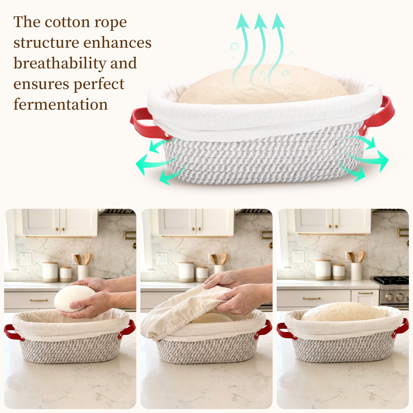 YuronHome Sourdough Starter Kit, Bread Proofing Baskets Set，Complete Sourdough Bread Baking Supplies with Round & Oval Bread Proofing Baskets, Perfect Gifts for Beginners & Home Bakers