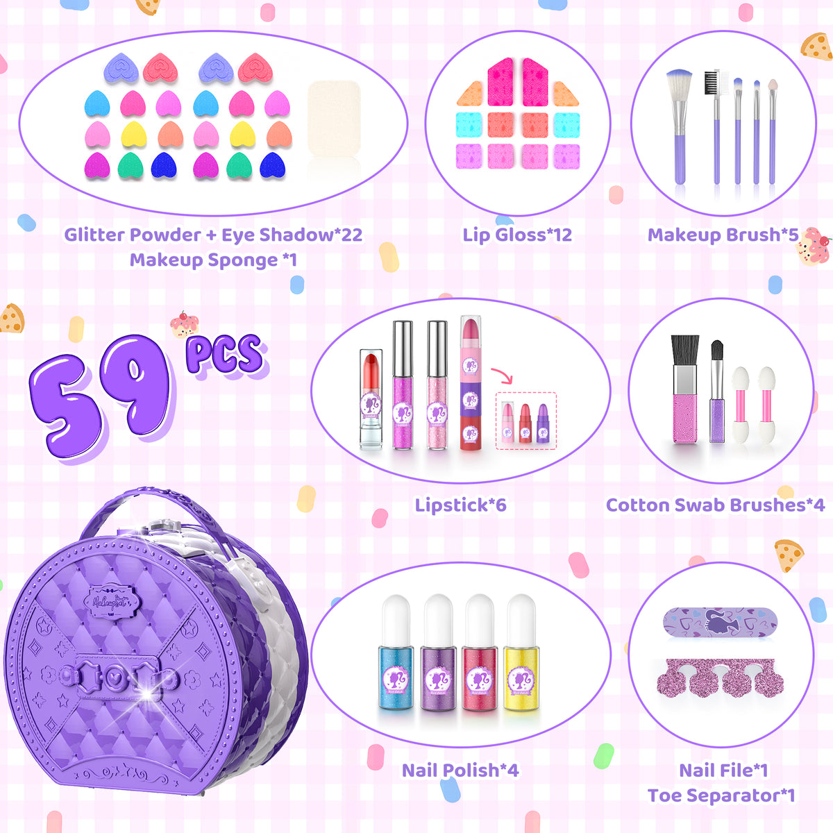 AAGILA Kids Makeup Kit for Girl, Real Washable Makeup Set for Little Girls Play Makeup Toy Beauty Set Christmas & Birthday Gift for 3-12 Year Old Girls Toys Girls Gifts
