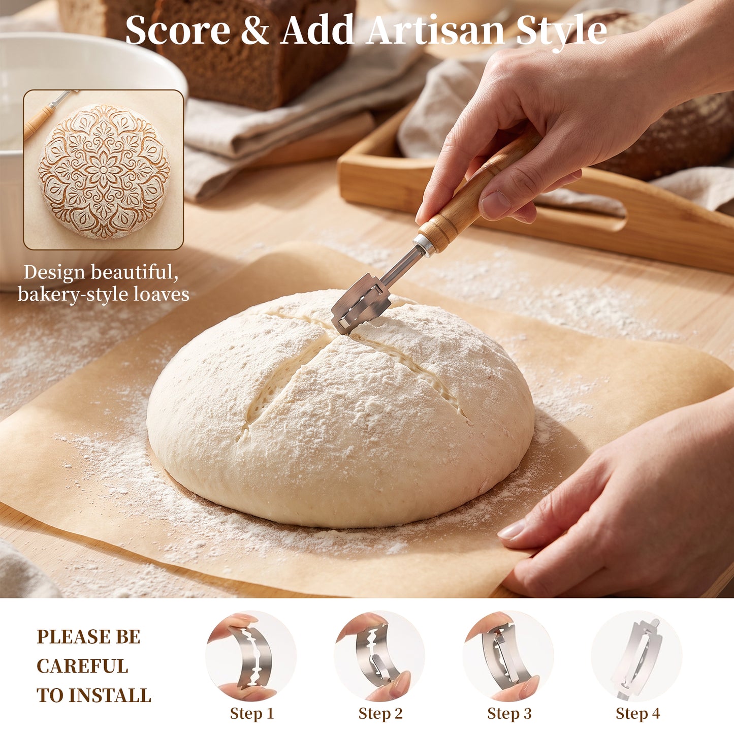 YuronHome Sourdough Starter Kit, Bread Proofing Baskets Set，Complete Sourdough Bread Baking Supplies with Round & Oval Bread Proofing Baskets, Perfect Gifts for Beginners & Home Bakers