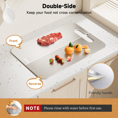 PEREHOME 3pcs Titanium Cutting Board for Kitchen, Cutting Board Double Sided Food Grade, Chopping Boards, Dishwasher Safe, Cutting Boards For Meats, Fruits, Vegetables