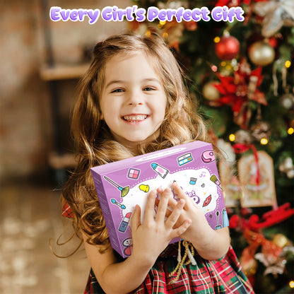 AAGILA Kids Makeup Kit for Girl - 2 In 1 Kids Washable Makeup Toys & Nail Art Kits with Nail Dryer, Princess Dress Up Set for Girls, Real Girls Makeup Set for Ideal Gifts Toys for 3-12 Year