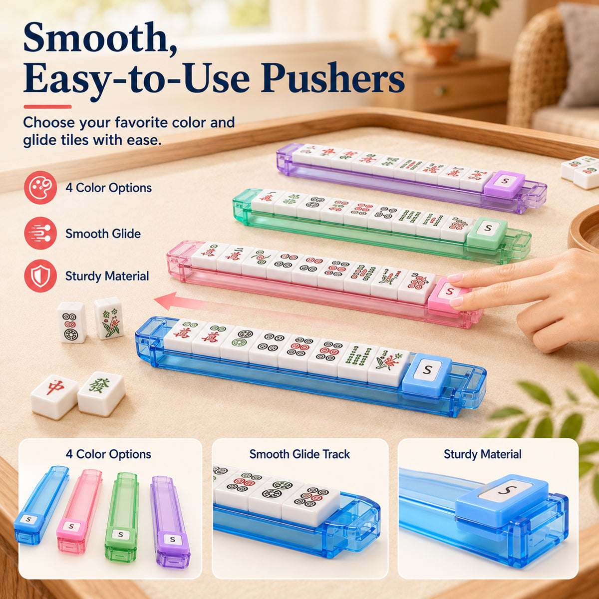 AAGILA American Mahjong Set,166 White Mahjong Tiles Set,4 All-in-One Color Mahjong Rack with Pushers,Mahjong Game Set Complete with Waterproof Carrying Bag,for Travel,Parties and Gift