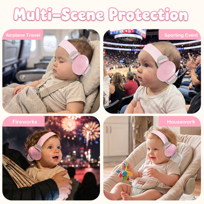 YuronHome Baby Ear Muffs Noise Protection, Adjustable Baby Headphones with Stretchy Band, Noise Cancelling Headphones for Baby & Toddler up to 4 Years, Baby Airplane Ear Protection /Outdoor