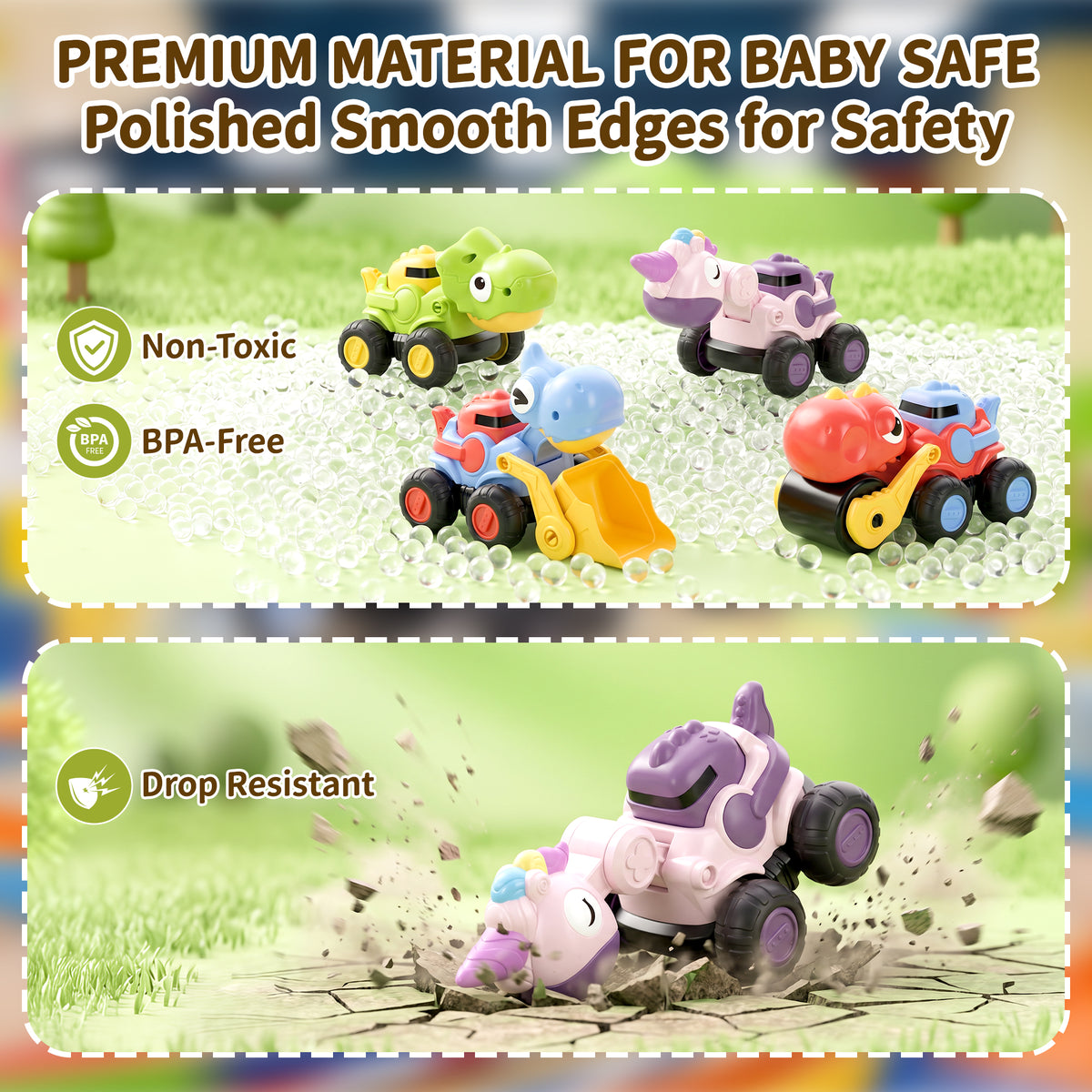 AAGILA Dinosaur Construction Trucks Toys for Boys Girls,Toddlers Sandbox Beach Vehicle Excavator Toys,Chrstmas Birthday Gifts for 2 3 4 5 Year Old Boys Girls