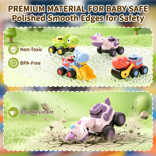 AAGILA Dinosaur Construction Trucks Toys for Boys Girls,Toddlers Sandbox Beach Vehicle Excavator Toys,Chrstmas Birthday Gifts for 2 3 4 5 Year Old Boys Girls