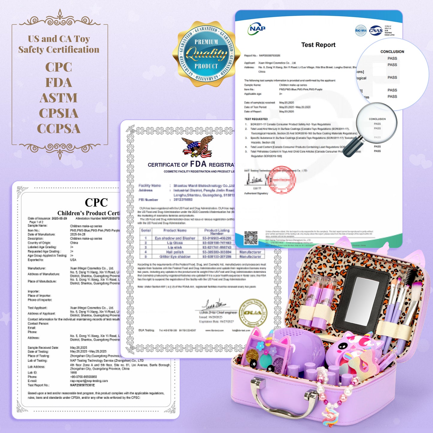 AAGILA Kids Makeup Kit for Girl - 2 In 1 Kids Washable Makeup Toys & Nail Art Kits with Nail Dryer, Princess Dress Up Set for Girls, Real Girls Makeup Set for Ideal Gifts Toys for 3-12 Year
