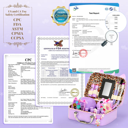AAGILA Kids Makeup Kit for Girl - 2 In 1 Kids Washable Makeup Toys & Nail Art Kits with Nail Dryer, Princess Dress Up Set for Girls, Real Girls Makeup Set for Ideal Gifts Toys for 3-12 Year