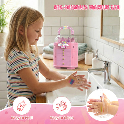 Unicorn and star style cosmetic box toy for girls with pretend play makeup set
