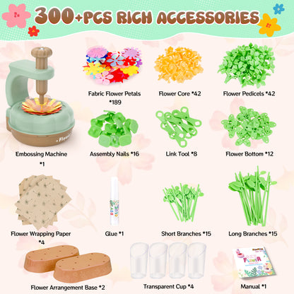 DIY flower press toy for kids, wooden craft kit for pressing dried flowers