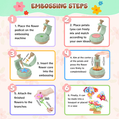 DIY flower press toy for kids, wooden craft kit for pressing dried flowers
