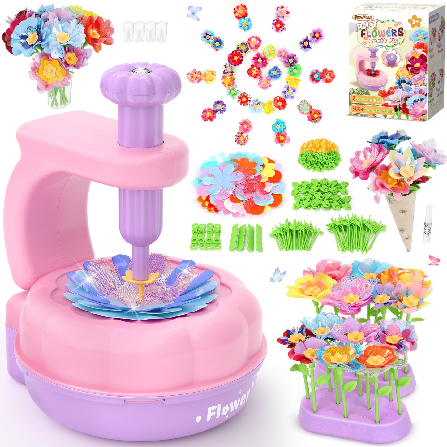 DIY flower press toy for kids, wooden craft kit for pressing dried flowers