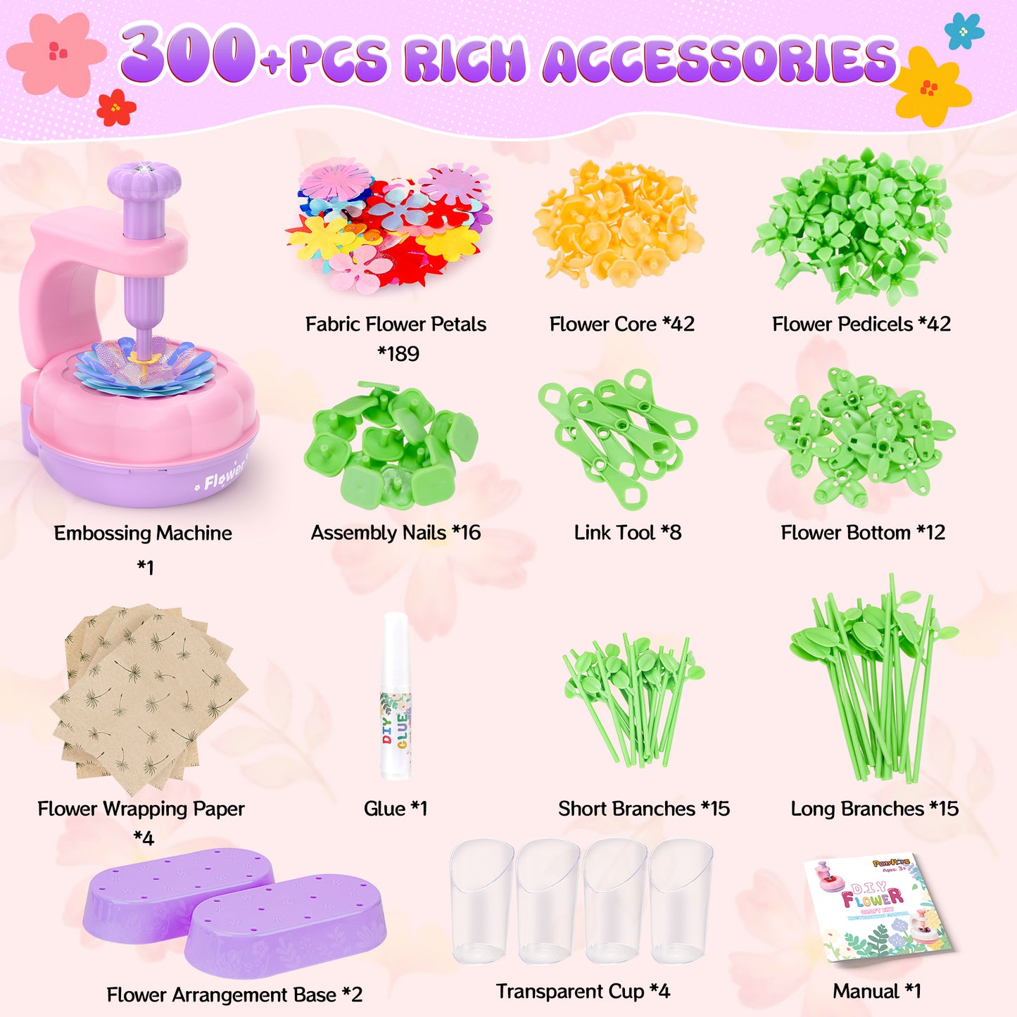 DIY flower press toy for kids, wooden craft kit for pressing dried flowers