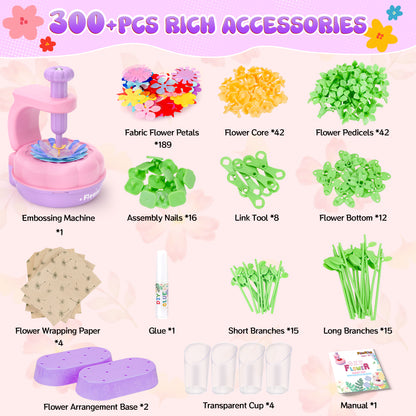 DIY flower press toy for kids, wooden craft kit for pressing dried flowers