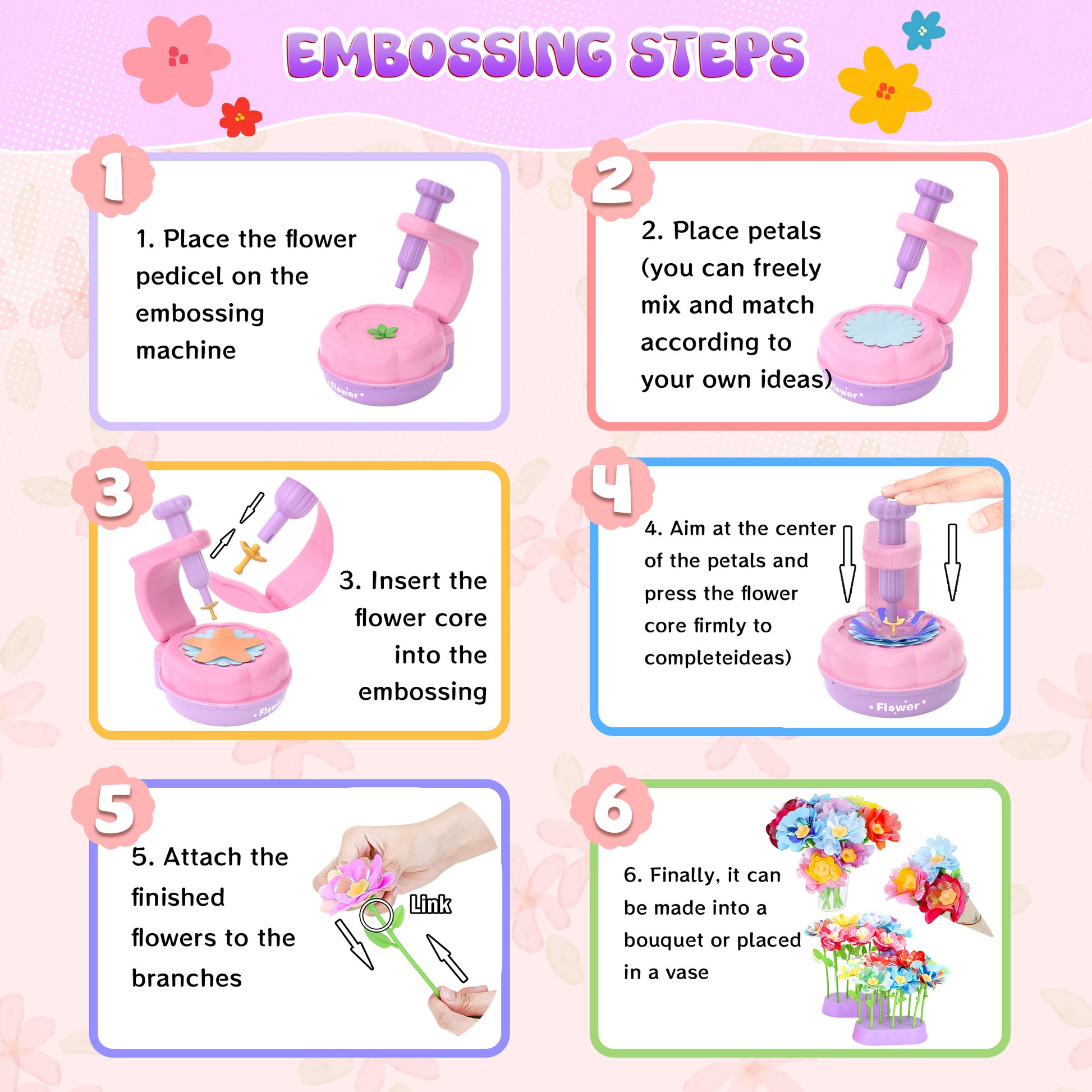 DIY flower press toy for kids, wooden craft kit for pressing dried flowers